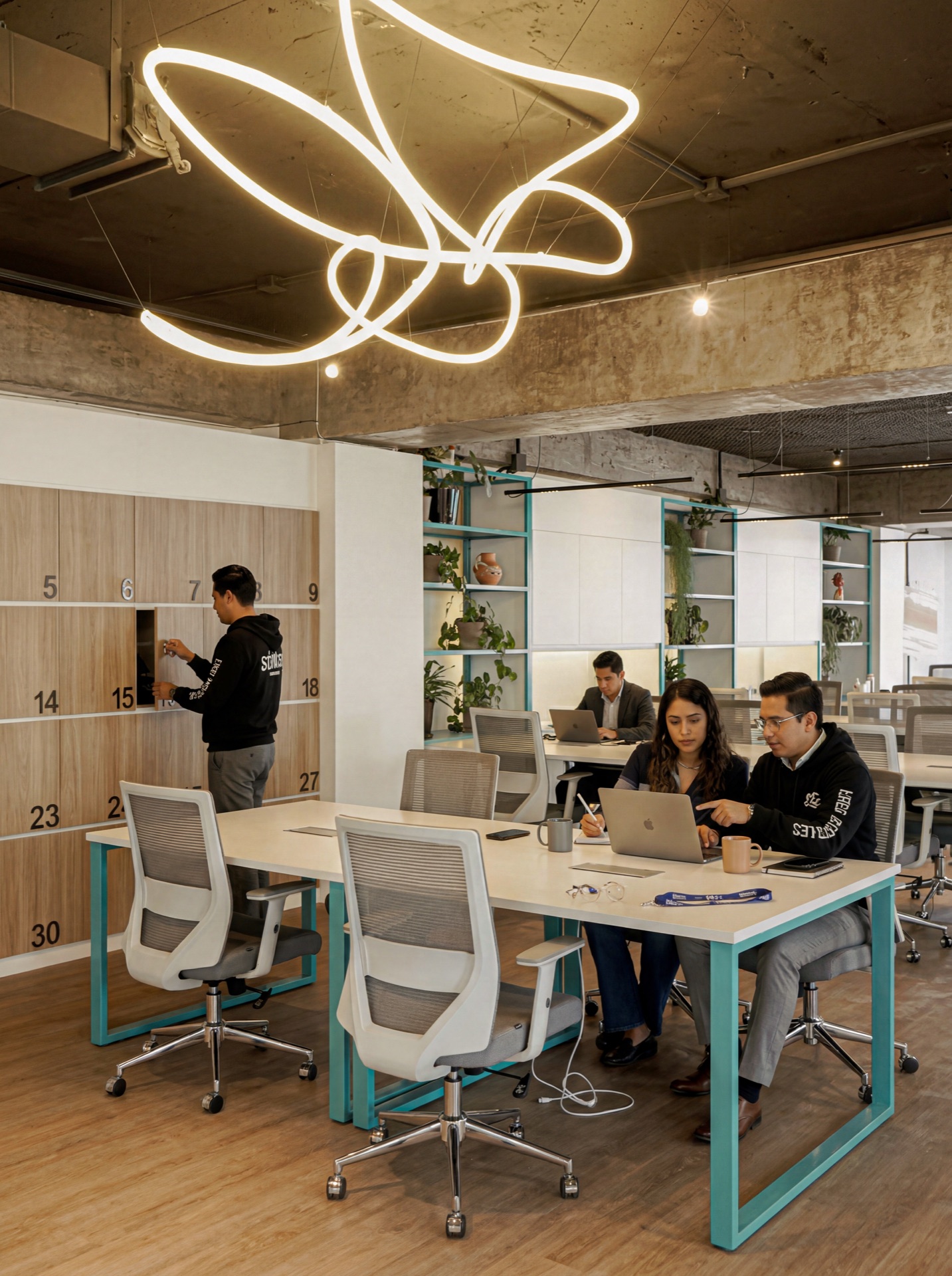 Open plan teal — Ergospazzio