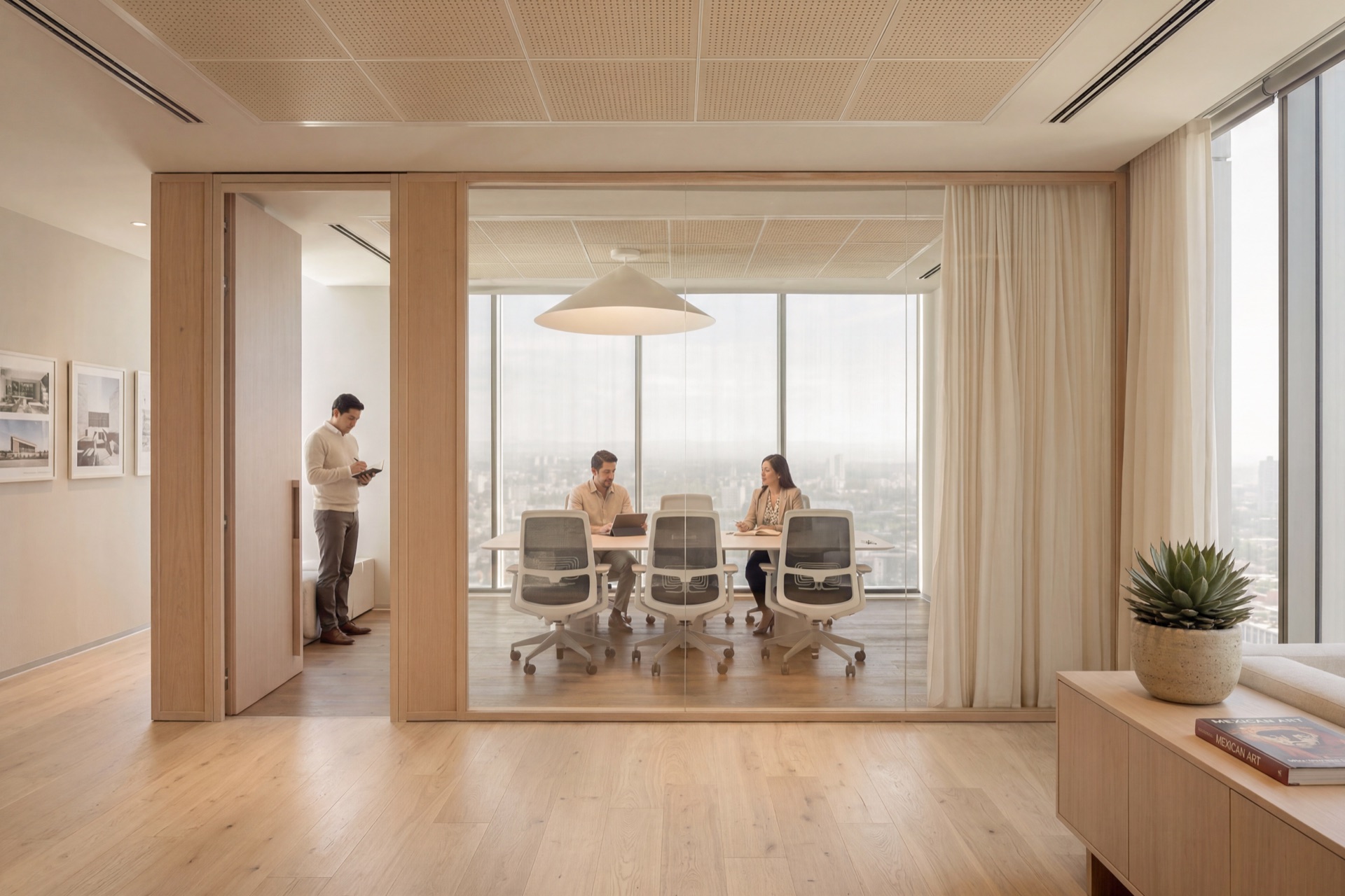 Sala de juntas privada con vista a la ciudad — Ergospazzio