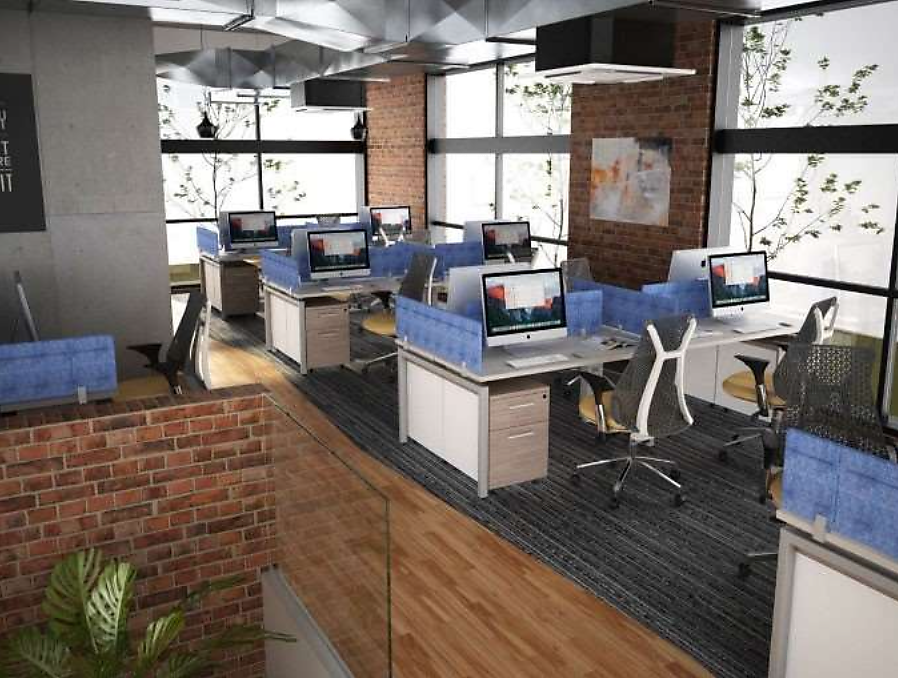 Estaciones de trabajo en planta abierta